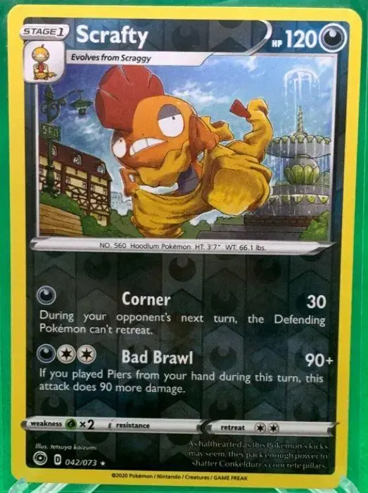 Scrafty [Reverse Holo] - Pokemon Champion's Path #42