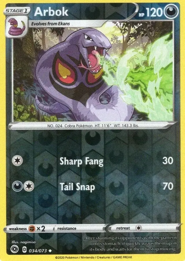 Arbok [Reverse Holo] - Pokemon Champion's Path #34