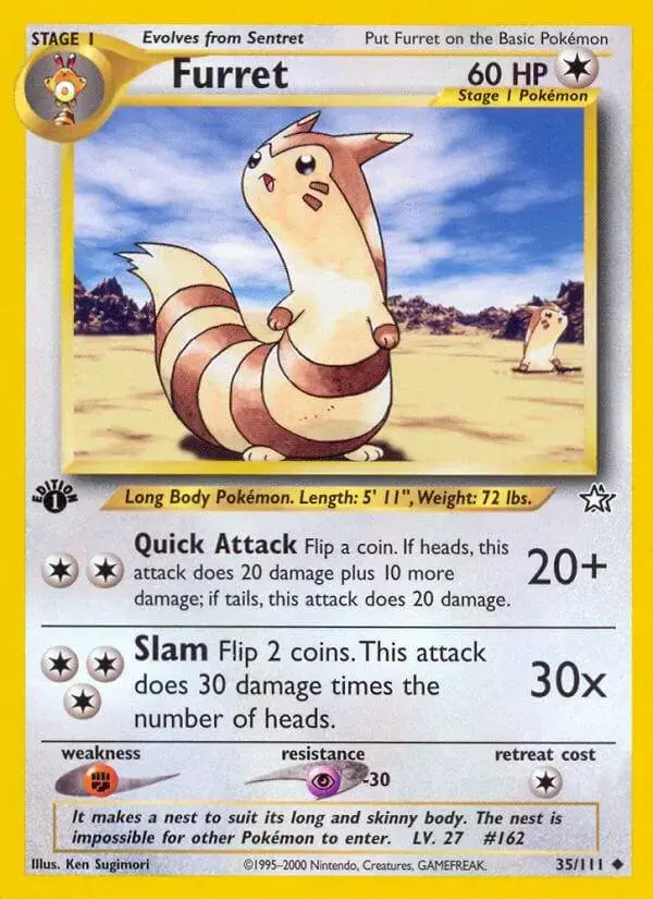 Furret [1st Edition] - Pokemon Neo Genesis #35
