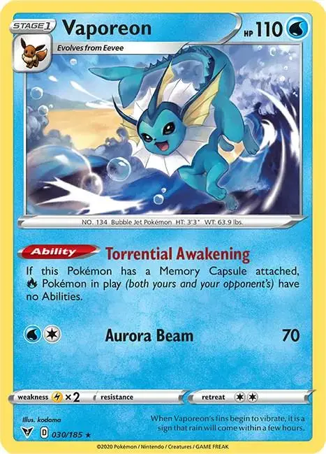 Vaporeon - Pokemon Vivid Voltage #30