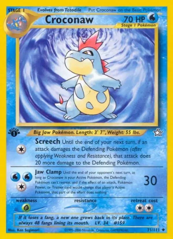 Croconaw [1st Edition] - Pokemon Neo Genesis #31