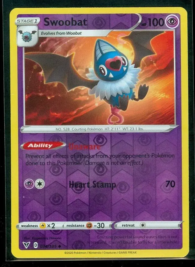 Swoobat [Reverse Holo] - Pokemon Vivid Voltage #74