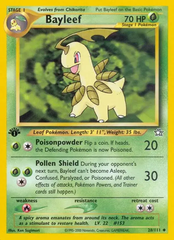 Bayleef [1st Edition] - Pokemon Neo Genesis #28