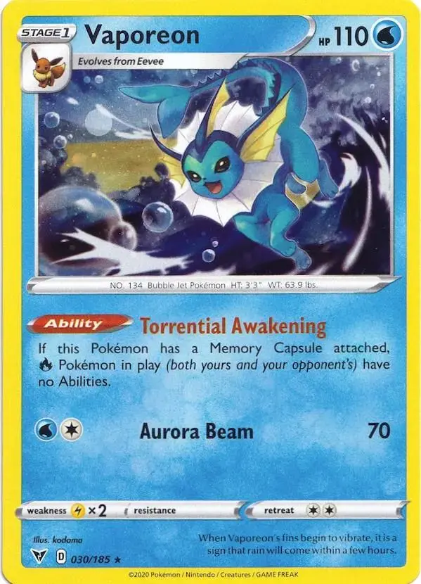 Vaporeon [Cosmos Holo] - Pokemon Vivid Voltage #30