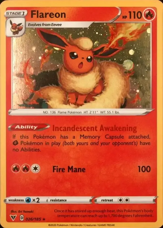 Flareon [Cosmos Holo] - Pokemon Vivid Voltage #26