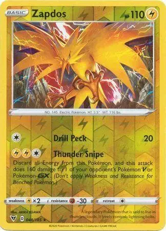 Zapdos [Reverse Holo] - Pokemon Vivid Voltage #48