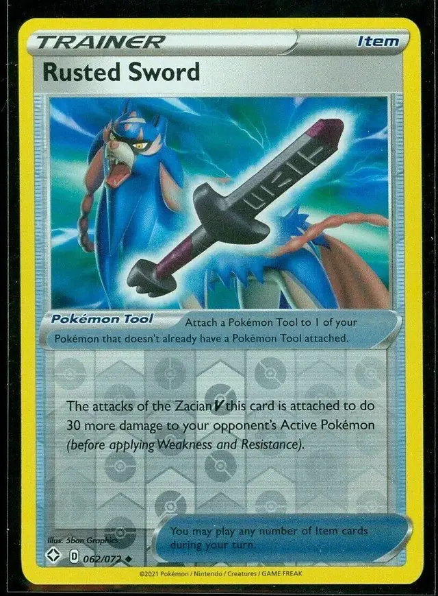 Rusted Sword [Reverse Holo] - Pokemon Shining Fates #62