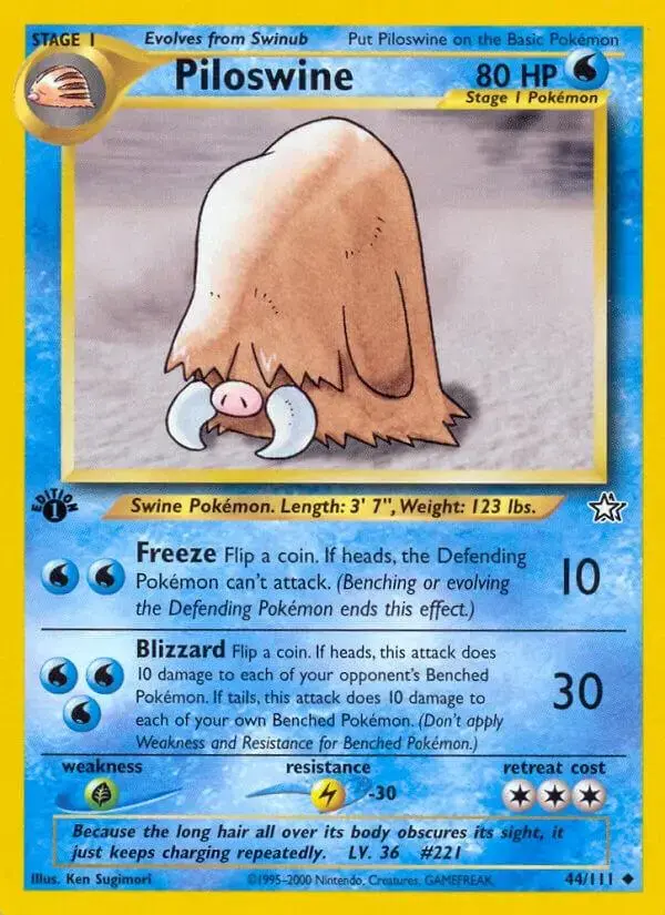 Piloswine [1st Edition] - Pokemon Neo Genesis #44