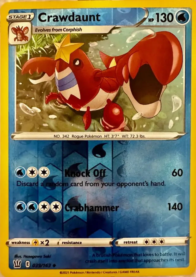 Crawdaunt [Reverse Holo] - Pokemon Battle Styles #39