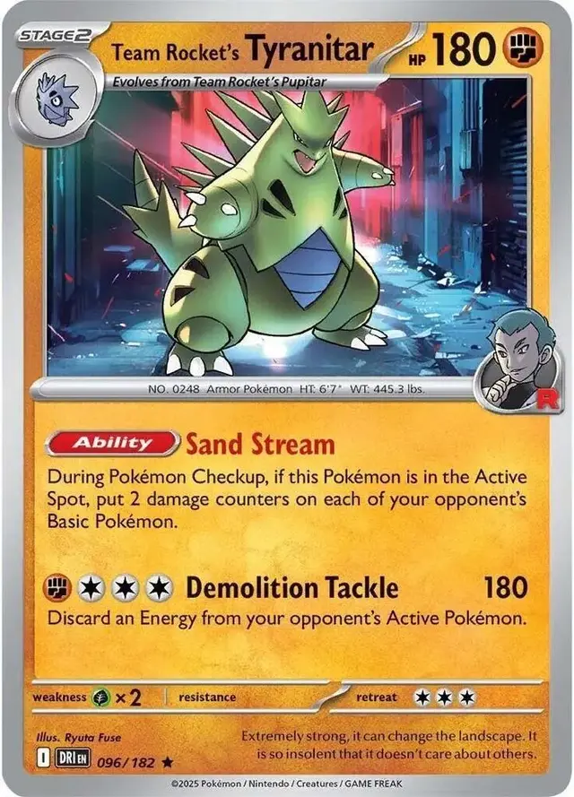 Team Rocket's Tyranitar - Pokemon Destined Rivals #96