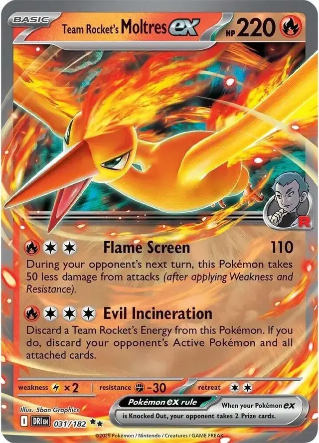 Team Rocket's Moltres Ex - Pokemon Destined Rivals #31