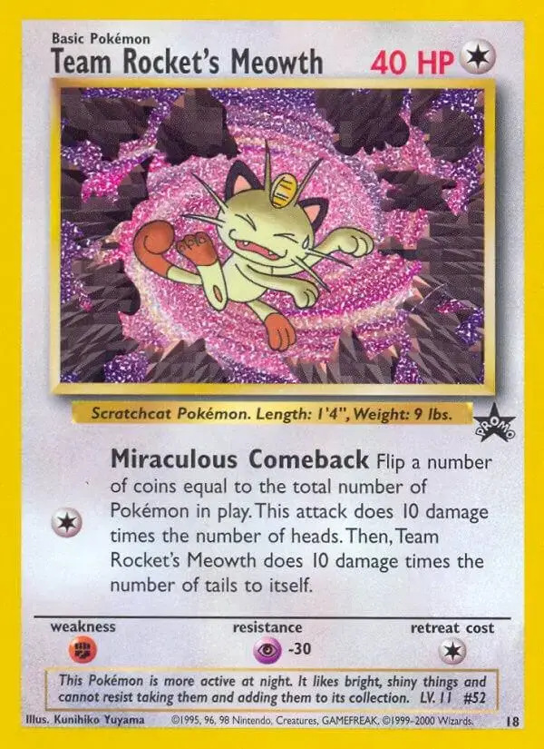 Team Rocket's Meowth - Pokemon WoTC Promos #18