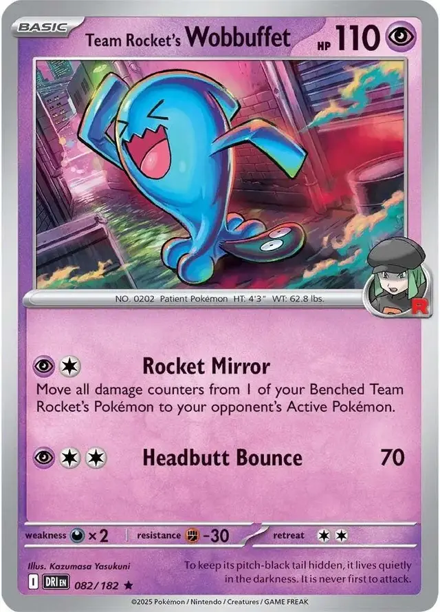 Team Rocket's Wobbuffet - Pokemon Destined Rivals #82