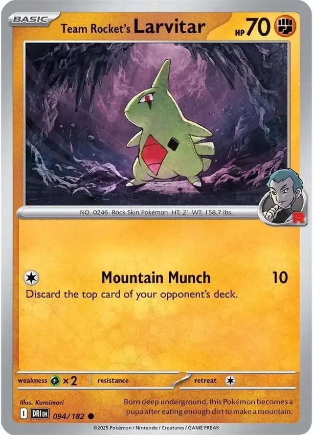 Team Rocket's Larvitar - Pokemon Destined Rivals #94