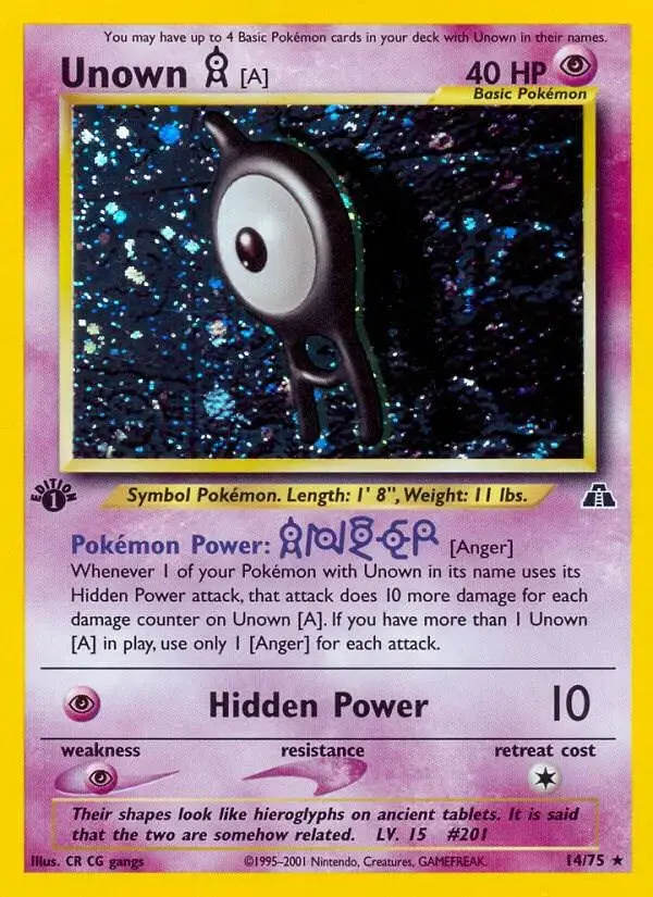 Unown A [1st Edition] - Pokemon Neo Discovery #14