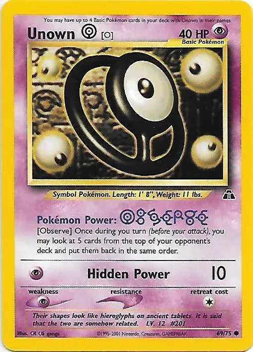 Unown O - Pokemon Neo Discovery #69