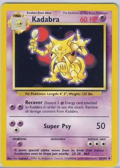 Kadabra [1999-2000] - Pokemon Base Set #32