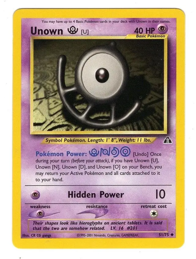 Unown U - Pokemon Neo Discovery #51