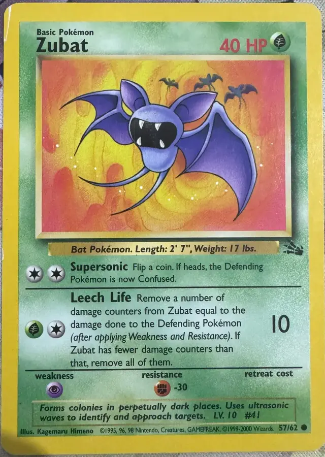 Zubat [1999-2000] - Pokemon Fossil #57