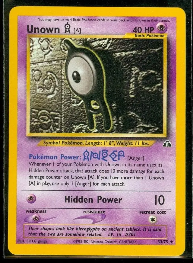 Unown A - Pokemon Neo Discovery #33