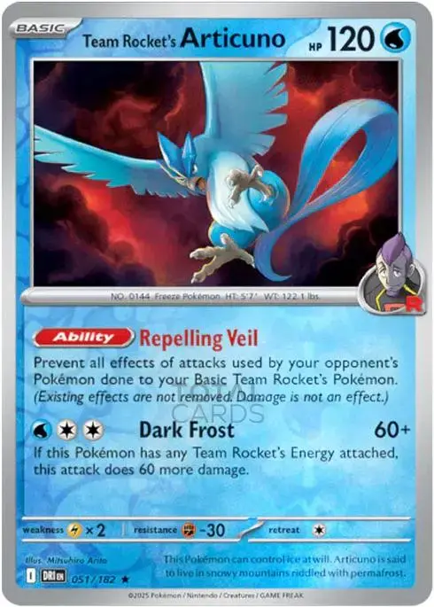 Team Rocket's Articuno [Reverse Holo] - Pokemon Destined Rivals #51