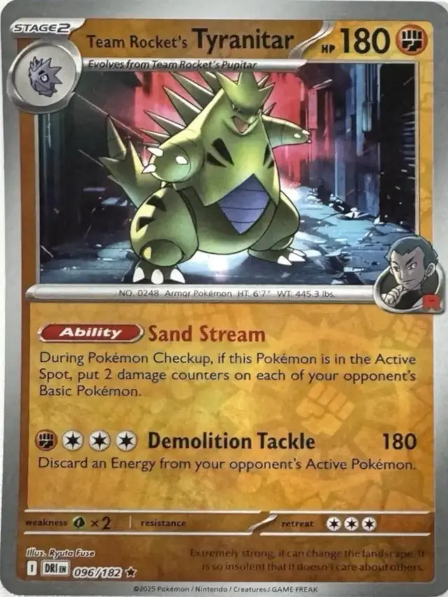 Team Rocket's Tyranitar [Reverse Holo] - Pokemon Destined Rivals #96