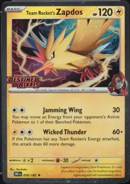 Team Rocket's Zapdos [Stamped] - Pokemon Destined Rivals #70