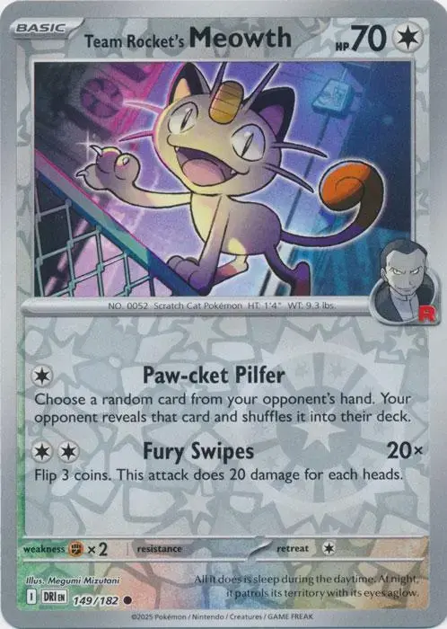 Team Rocket's Meowth [Reverse Holo]