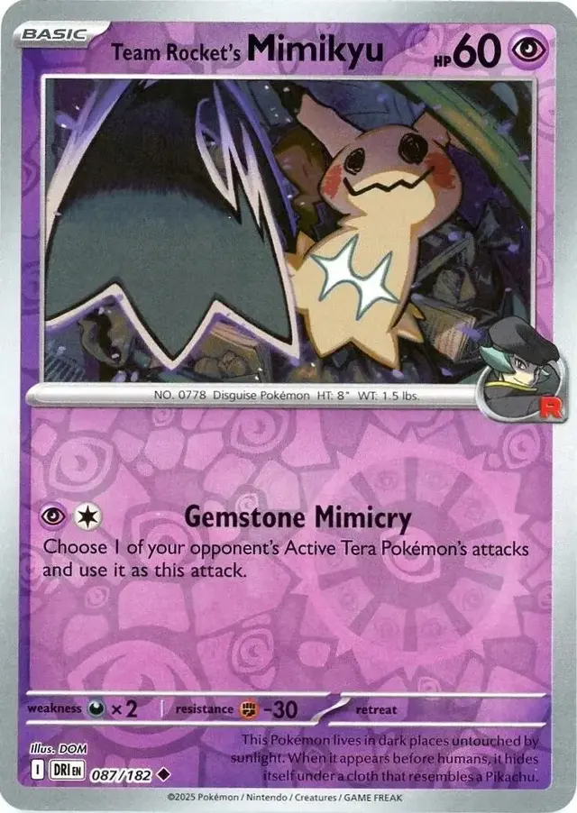 Team Rocket's Mimikyu [Reverse Holo] - Pokemon Destined Rivals #87
