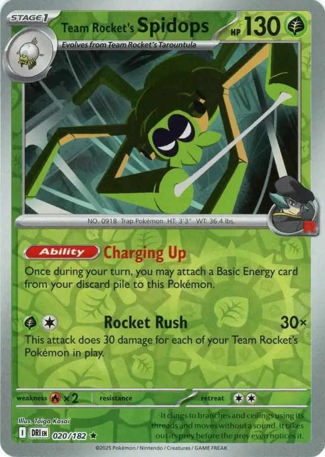 Team Rocket's Spidops [Reverse Holo] - Pokemon Destined Rivals #20