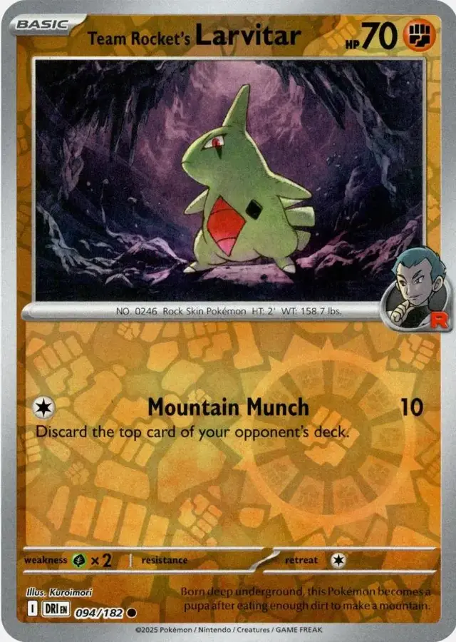 Team Rocket's Larvitar [Reverse Holo] - Pokemon Destined Rivals #94