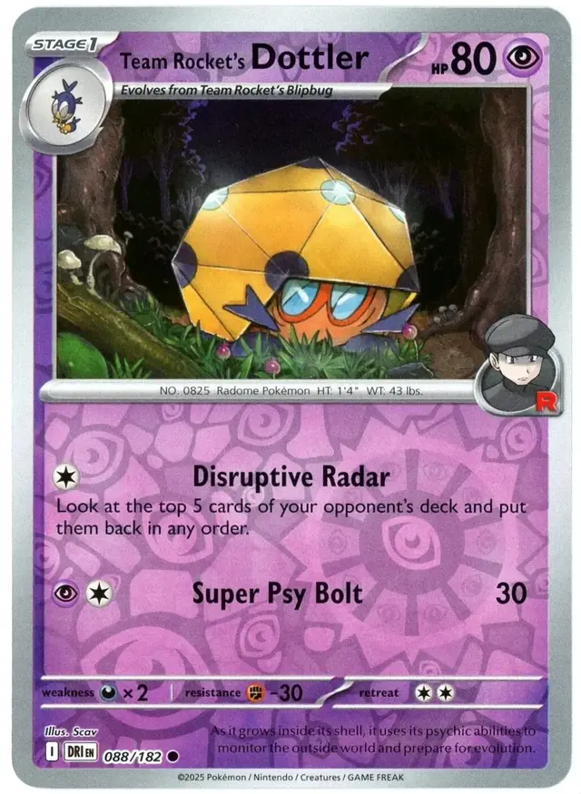 Team Rocket's Dottler [Reverse Holo] - Pokemon Destined Rivals #88