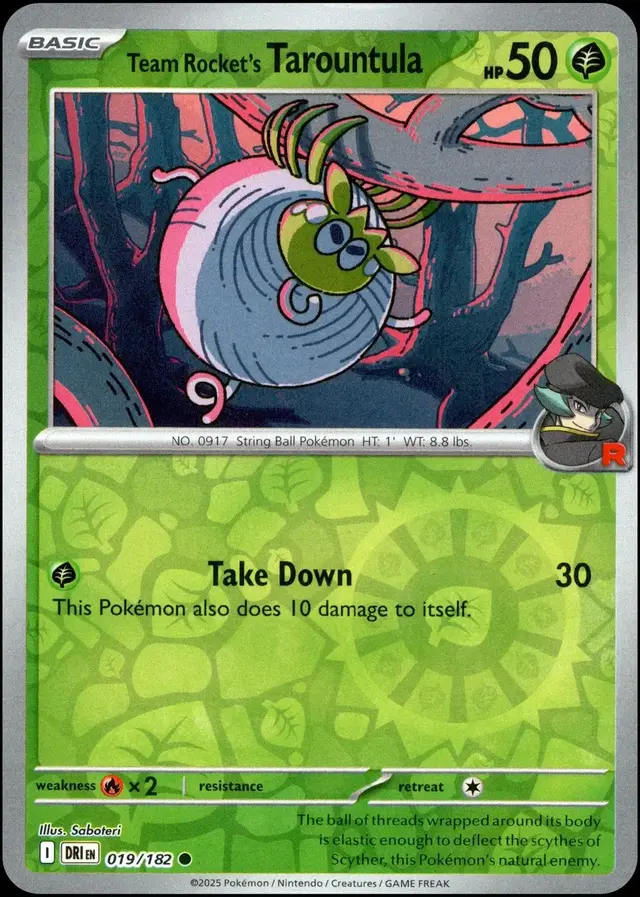 Team Rocket's Tarountula [Reverse Holo] - Pokemon Destined Rivals #19