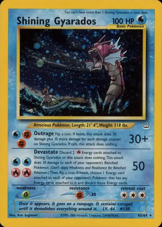 Shining Gyarados [Double Holo Error] - Pokemon Neo Revelation #65