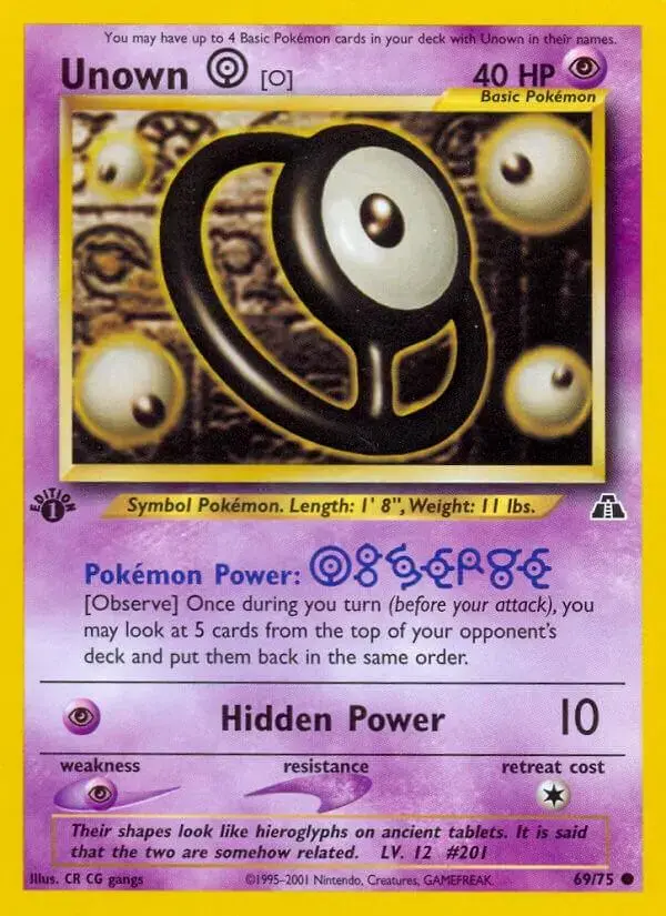 Unown O [1st Edition] - Pokemon Neo Discovery #69