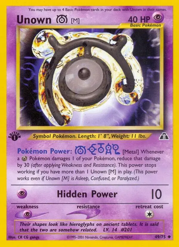 Unown M [1st Edition] - Pokemon Neo Discovery #49