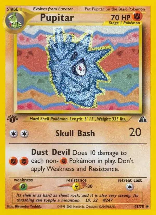 Pupitar [1st Edition] - Pokemon Neo Discovery #45