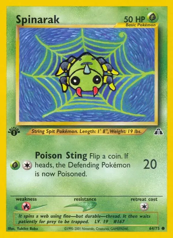 Spinarak [1st Edition] - Pokemon Neo Discovery #64