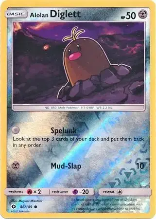 Alolan Diglett [Reverse Holo] - Pokemon Sun & Moon #86