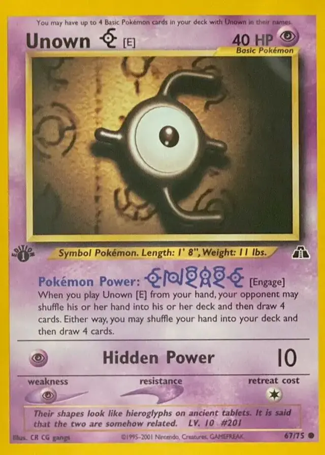 Unown E [1st Edition] - Pokemon Neo Discovery #67