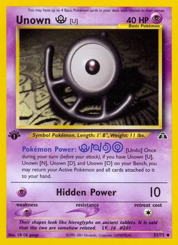 Unown U [1st Edition] - Pokemon Neo Discovery #51