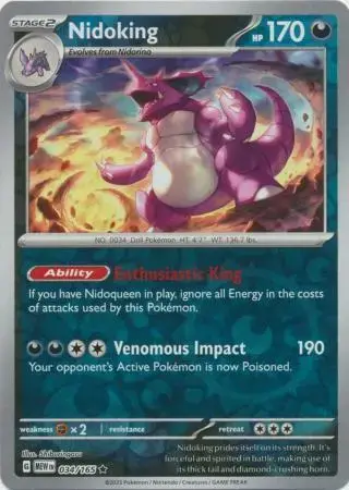 Nidoking [Reverse Holo] - Pokemon Scarlet & Violet 151 #34