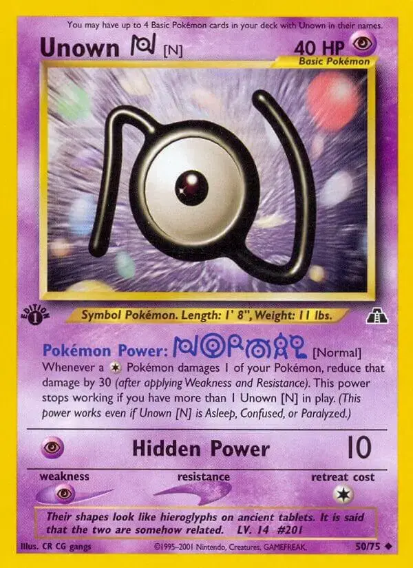 Unown N [1st Edition] - Pokemon Neo Discovery #50