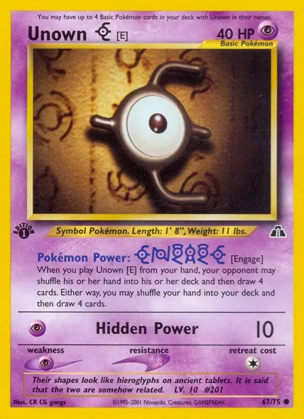 Unown E [1st Edition] - Pokemon Neo Discovery #201