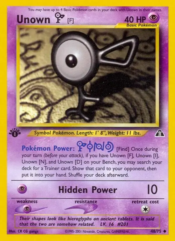 Unown F [1st Edition] - Pokemon Neo Discovery #48