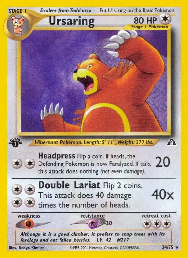 Ursaring [1st Edition] - Pokemon Neo Discovery #34