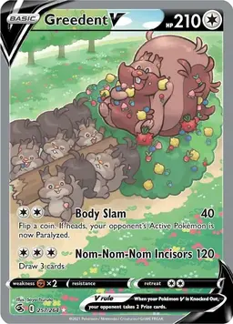 Greedent V 257 - Pokemon Fusion Strike