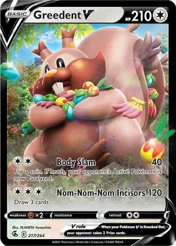 Greedent V 217 - Pokemon Fusion Strike