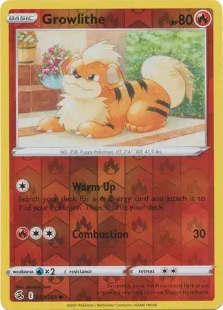 Growlithe [Reverse Holo] - Pokemon Fusion Strike #32