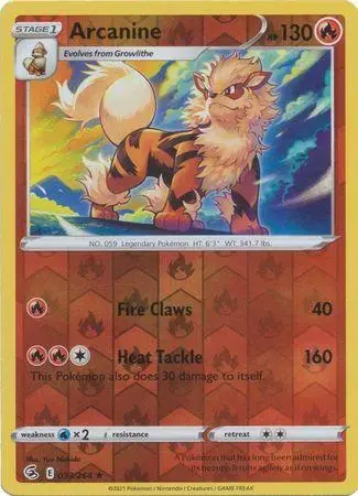 Arcanine [Reverse Holo] - Pokemon Fusion Strike #33